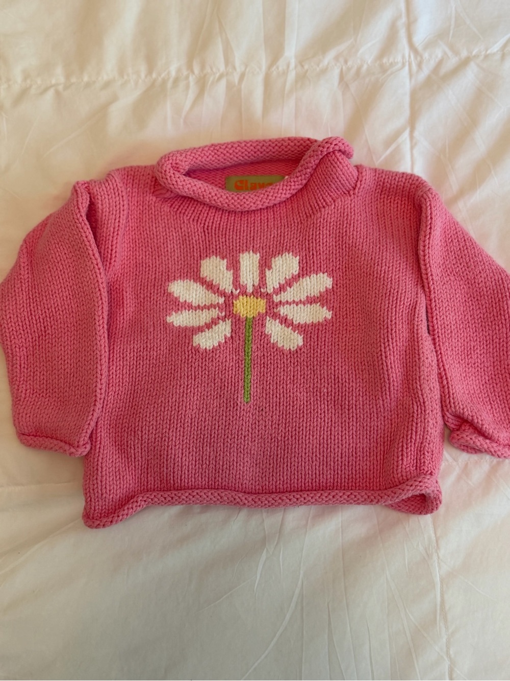 Claver Pink Daisy Knit sweater